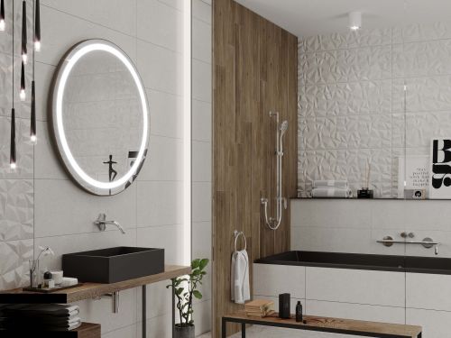 Designové kulaté zrcadlo do koupelny C4 premium 