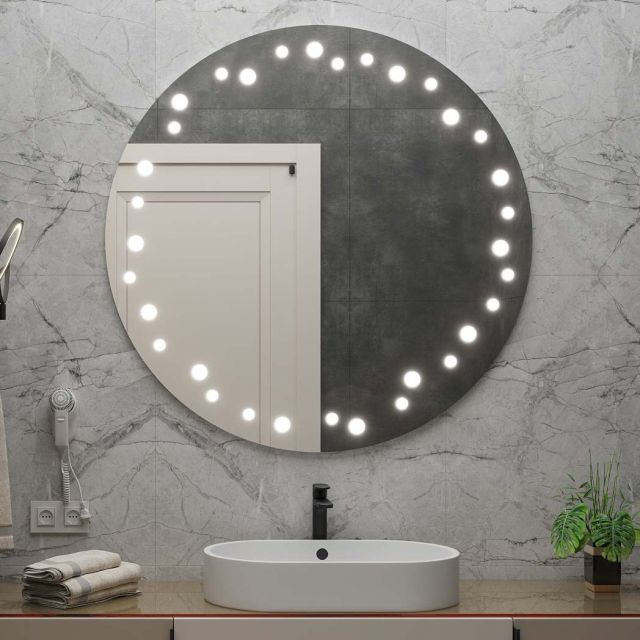 Kulaté zrcadlo s LED osvětlením C10 premium