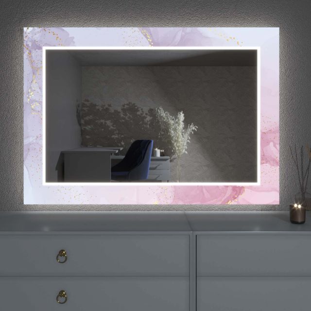 LED zrcadlo s dekorem D8