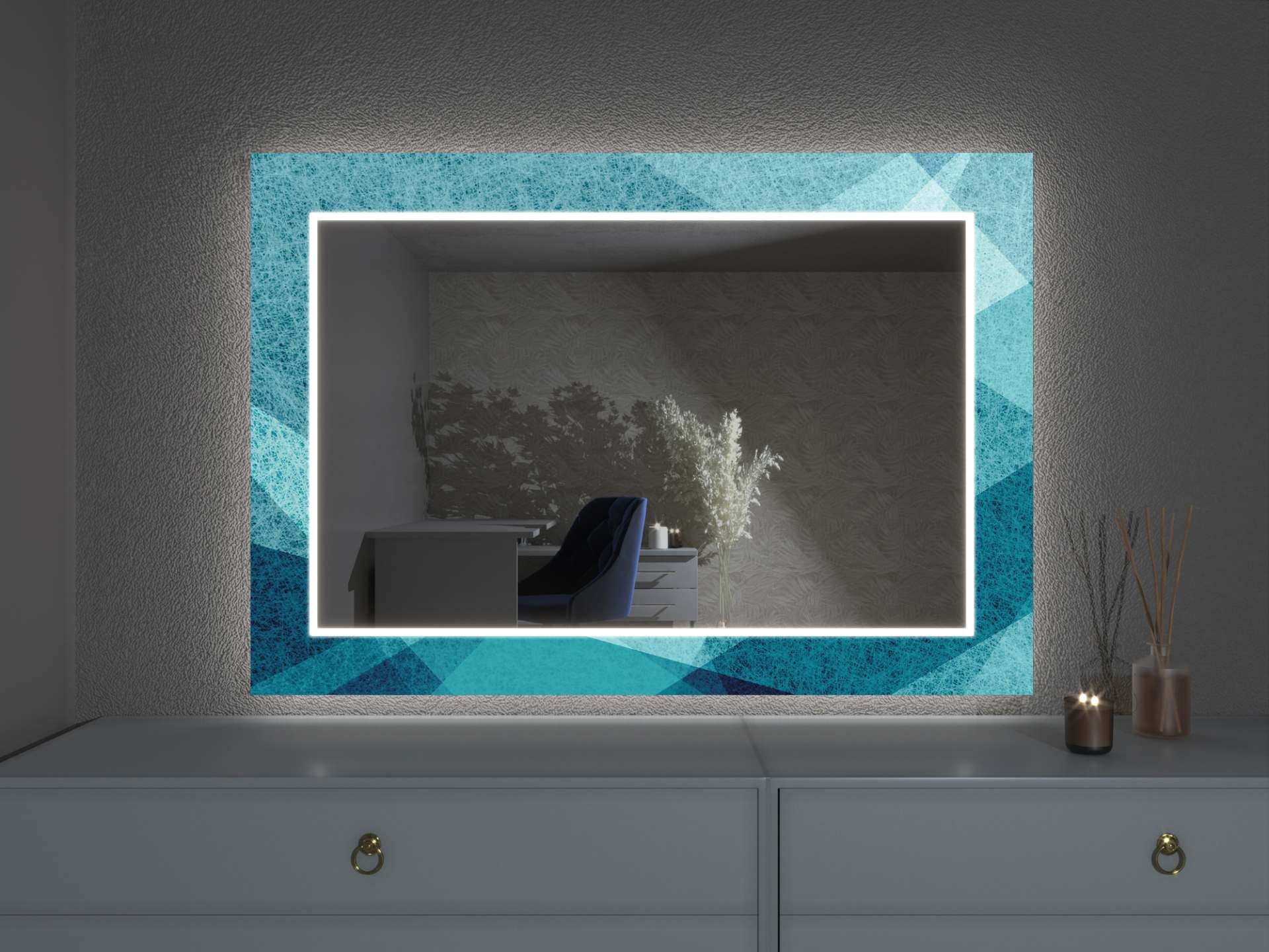 LED zrcadlo s dekorem D24